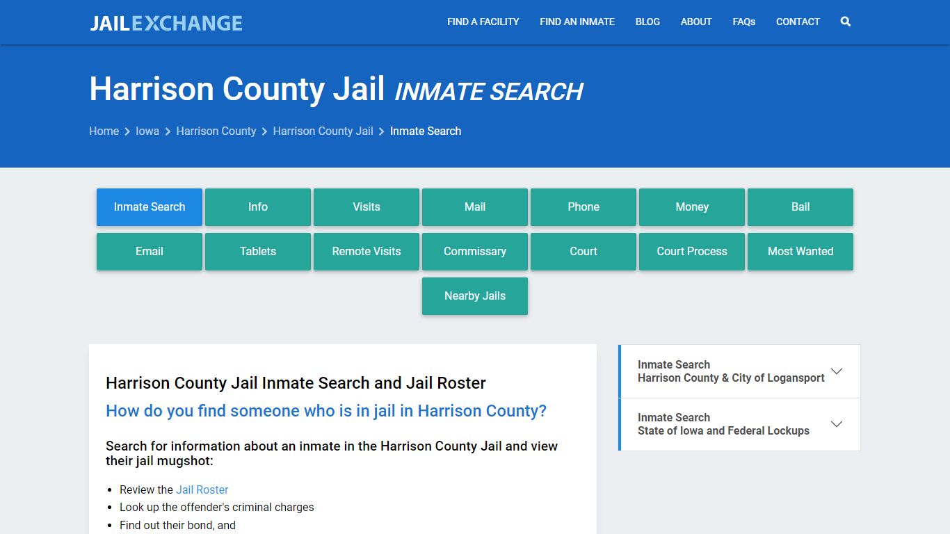 Harrison County Jail Inmate Search - Jail Exchange